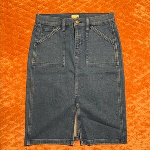 Jcrew Denim Pencil Skirt